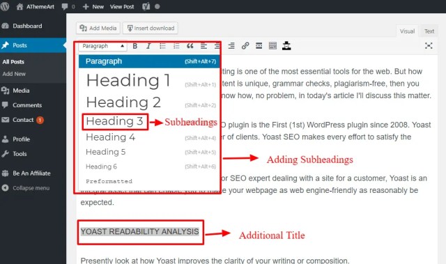 Subheadings