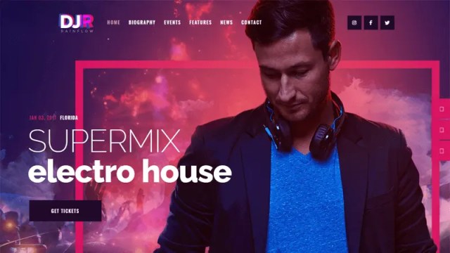 DJ Rainflow - WordPress theme for musicians