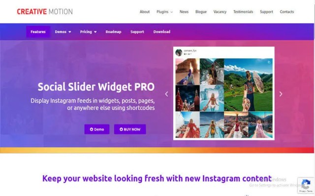 Social Slider Widget