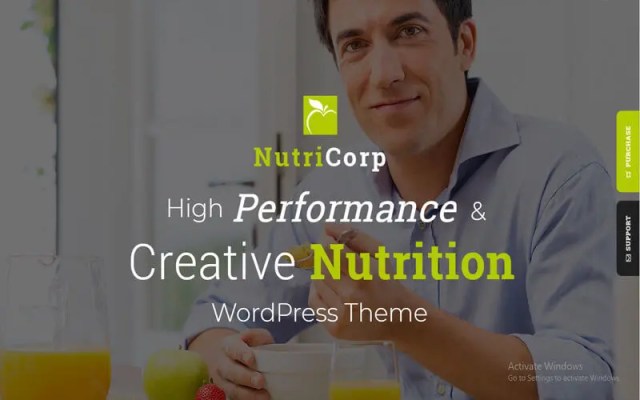 Diet and nutrition WordPress theme