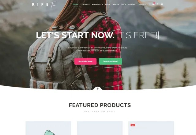 Rife: A Freebie Clothing Brand WordPress Theme