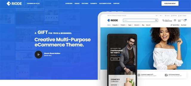Riode a  WooCommerce minimalist theme