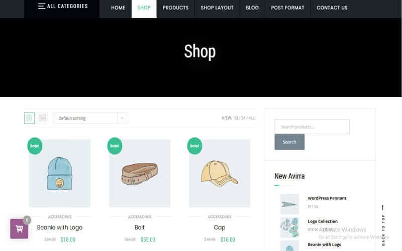 Preview screenshots of Shopstore – free eCommerce theme for WordPress