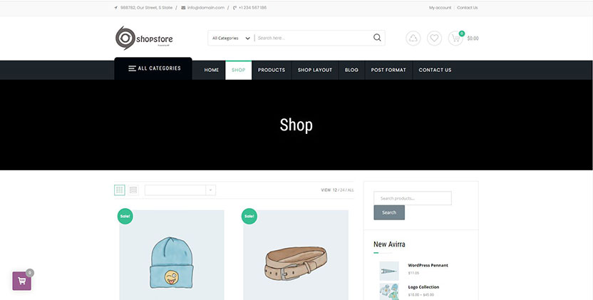 Shop-Store: a Free Elementor WooCommerce Theme