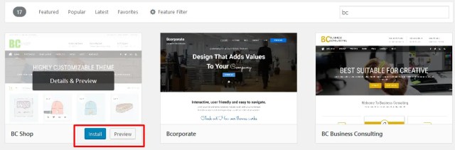 install the theme