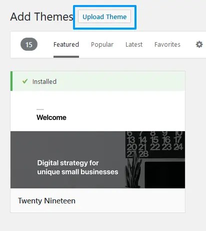 Upload Theme