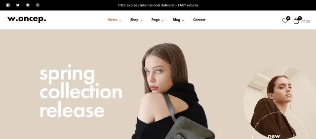 Woncep: A Clothing Brand Website Template