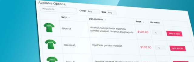 Woo Variations - WooCommerce product table plugin