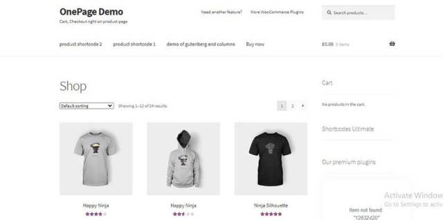 WooCommerce One Page Shopping