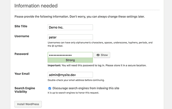 Mac OS WordPress installation