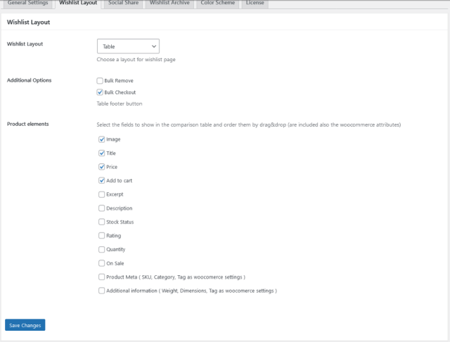 WooCommerce wishlist PLugin - Wishlist Layout 