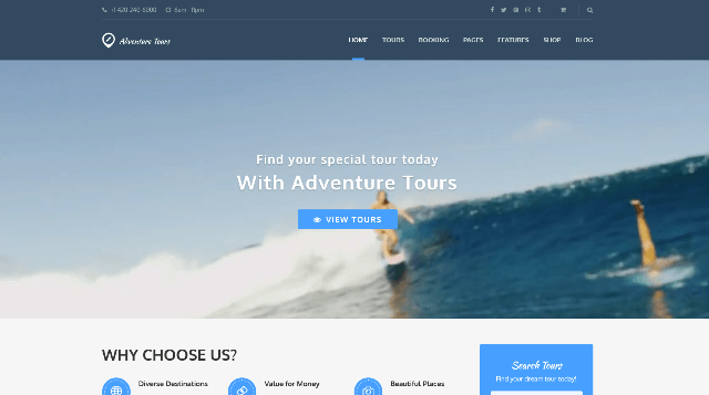 Adventure Tours: A Trading Safari Tour Website Template