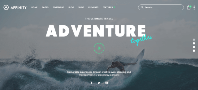 Affinity: A Classy Template with Video Header