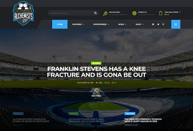 Alchemists: A Bold Soccer Website Template