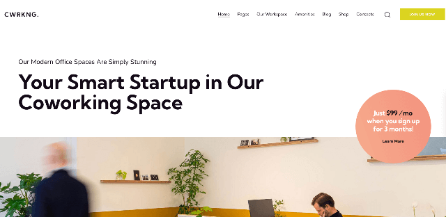 Coworking: a Modern Virtual Office Solutions Theme