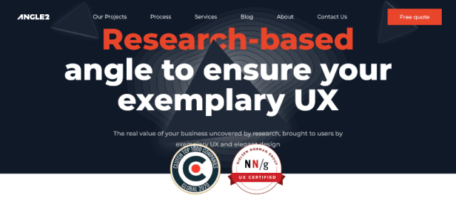 Angle 2 a business website layout examples