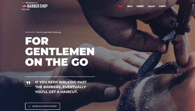Astra: A Sleek Barber Shop WordPress Theme