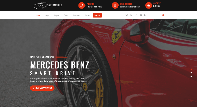 Automobile Hub: A Free Auto School Website Design