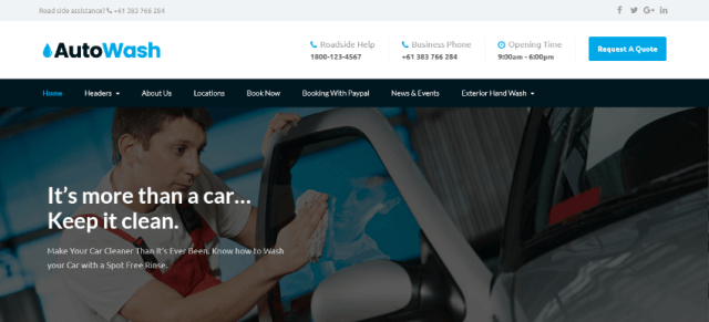 AutoWash a car wash WordPress theme