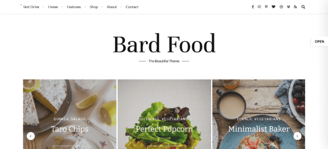 Bard is a Food Blog WordPress Theme