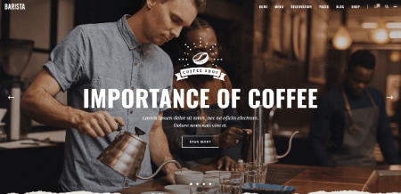 coffee shop WordPress themes