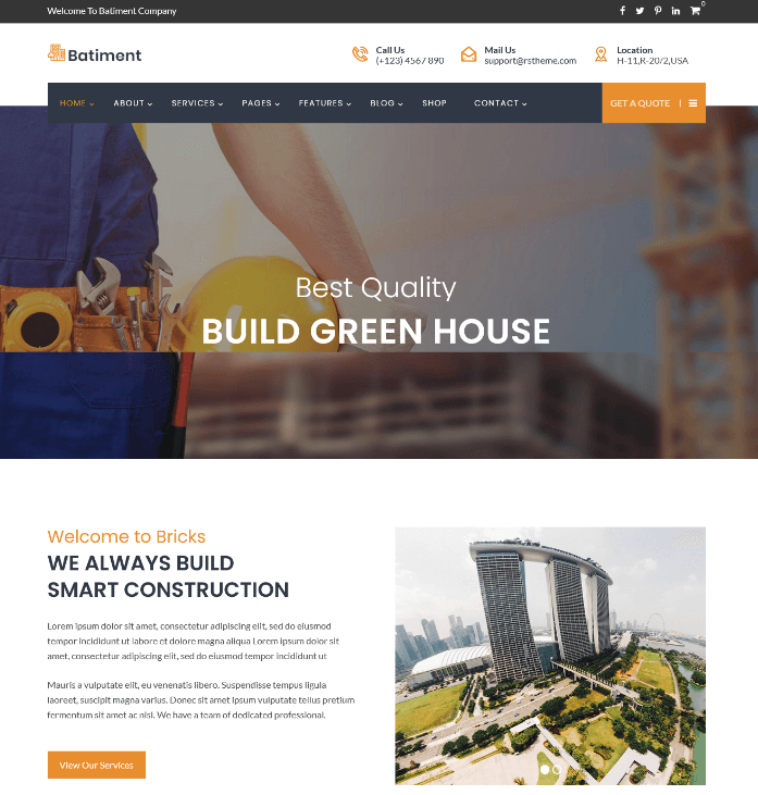 Batiment: A Classic Flooring Company Website Template