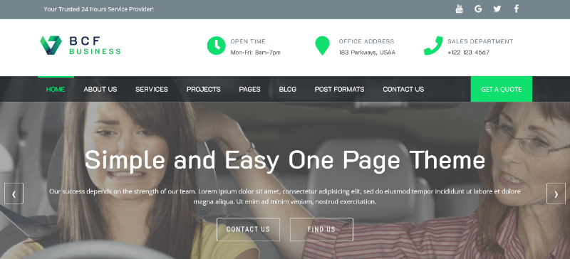 BCF: A Clean Auto School Website Design