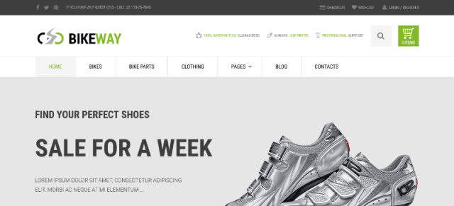 Bikeway a WordPress sportswear theme