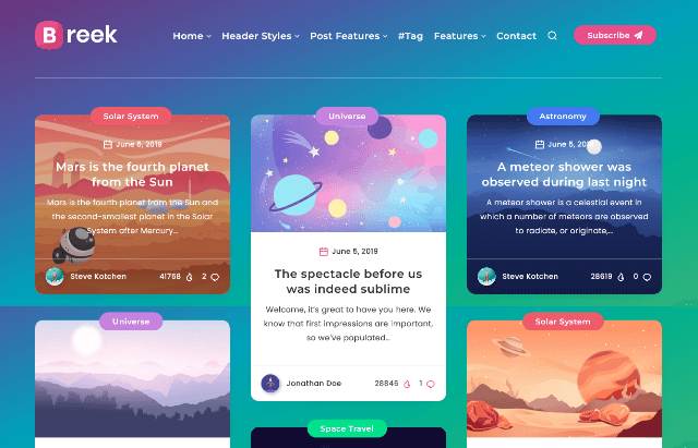 Breek: The Fastest Blog Theme