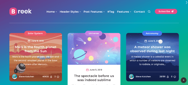 Breek: A Solid Grid WordPress Theme