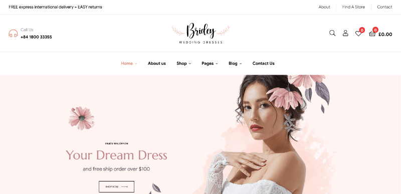 Bridey: An Elegant WordPress Florist Theme
