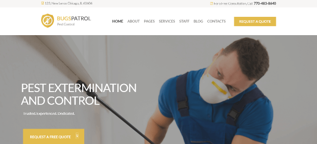 BugsPatrol: An Outstanding Pest Cleaning Website Template