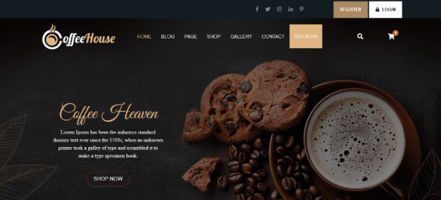 Cafe Cafeteria wordpress theme for yogurt and ice cream 