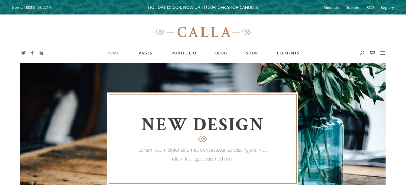 Calla: A Stylish Craftsman Website Theme