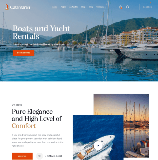 Catamaran a yacht website template