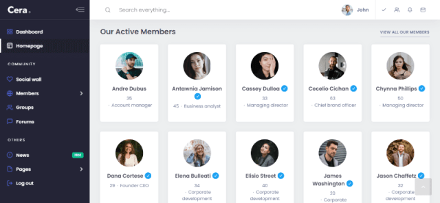 Cera: A Funational Group Interaction Website Template
