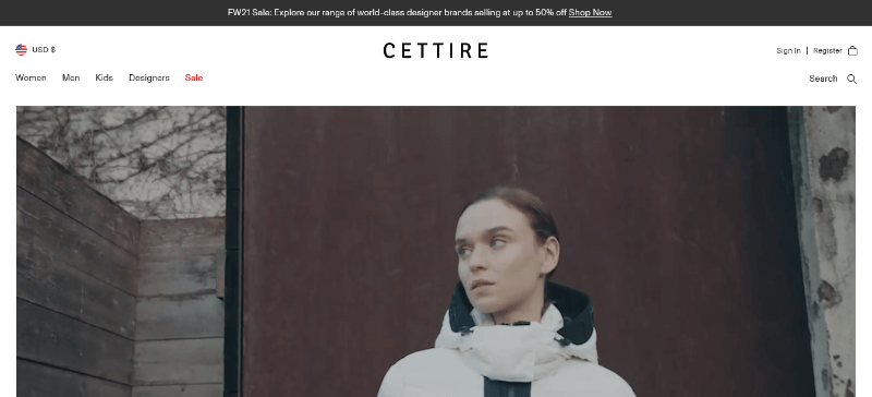 Cettire ranks among the top in the Shopify stores list