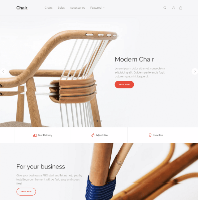 Chair a modern decor WordPress theme