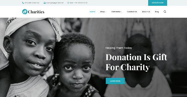 Charities: A Classic Crowdfunding Layout