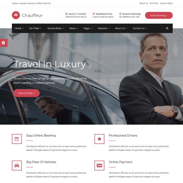 Chauffeur a WordPress limousine theme