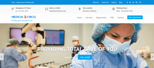 Medical Circle: A Free Medical Center WP Template