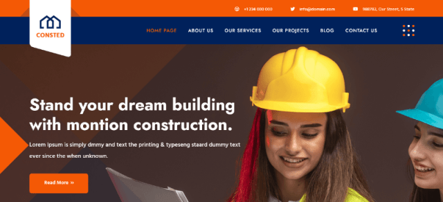 consted a construction equipment wordpress theme