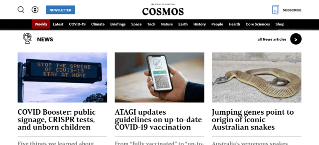 Cosmos Magazine a Successful WooCommerce news site