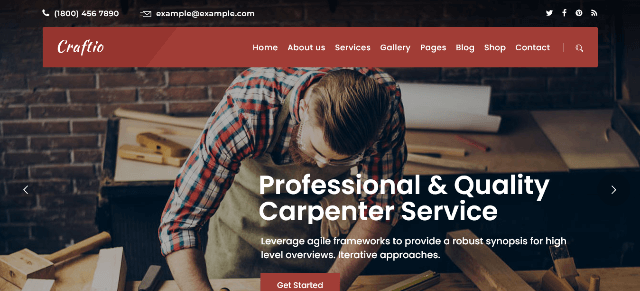 Craftio: Professional Woodworking Website Template