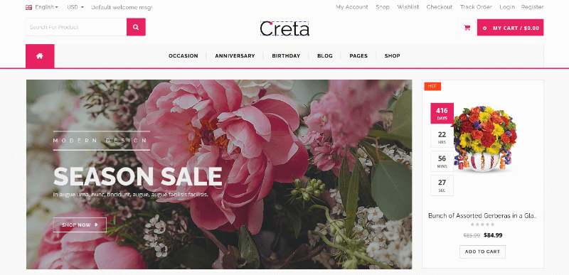 Creta: A Premium Flower Shop Template