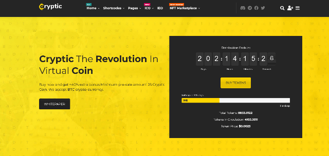 Cryptic: A Functional Cryptocurrency WP Theme