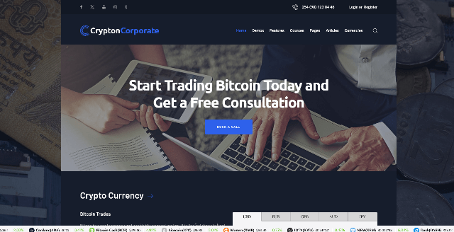Crypton: A Dynamic Buy and Sell Cryptocurrency Website Template