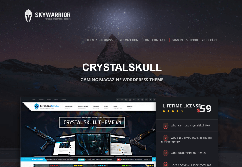 Crystal Skull: An Eye-Catching Gaming Website Theme