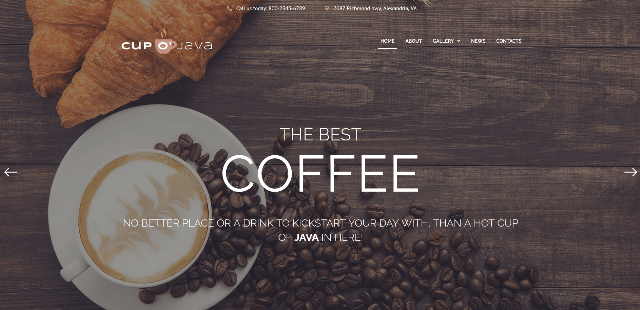 Cup o' Java: A Bold Coffee Shop WordPress Theme