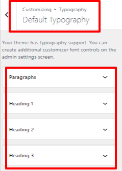 Default Typography